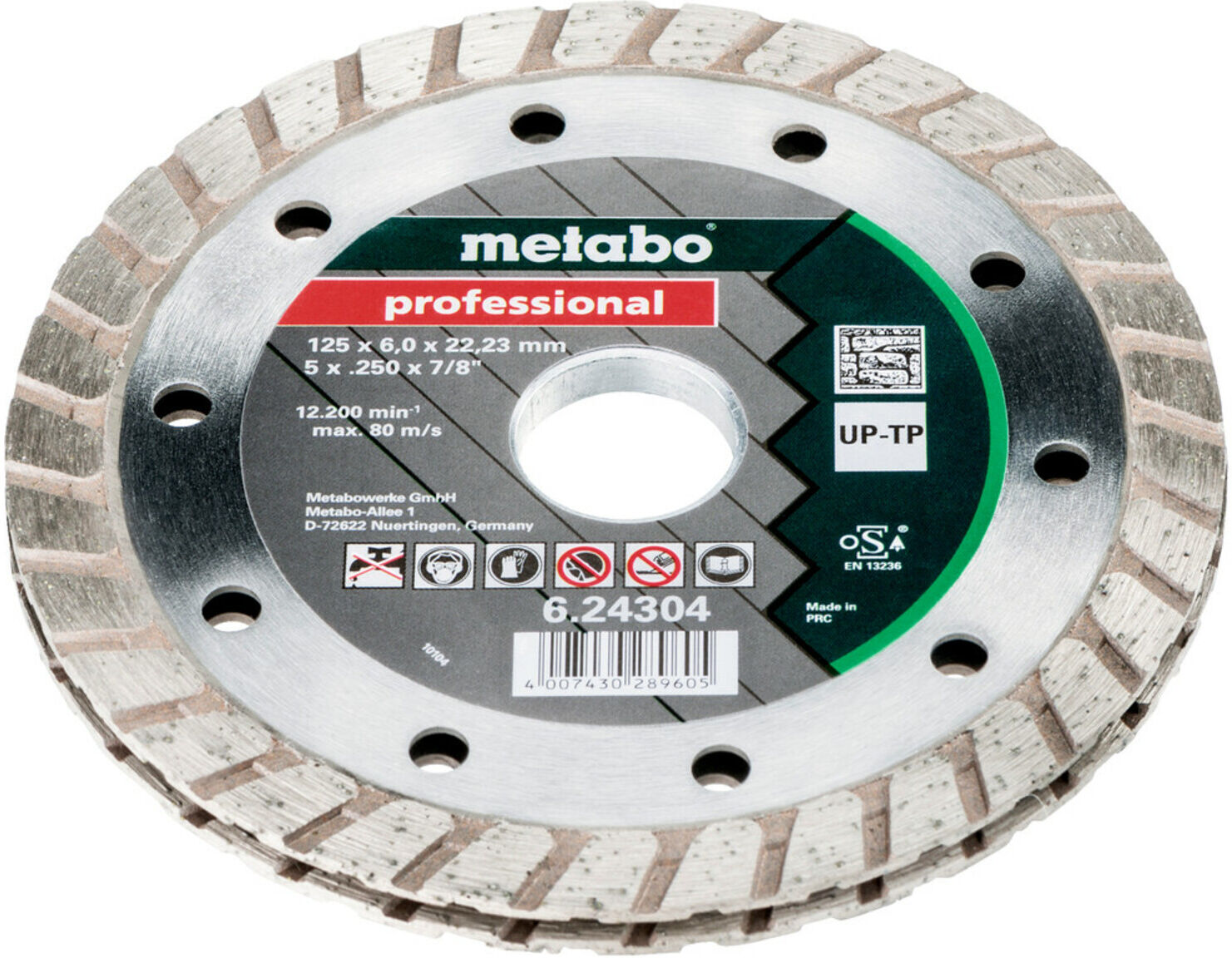 Metabo Diamant-Frässcheibe, 125x6x22,23 mm, "professional", "UP-TP", Universal- Tuckpointing (624304000)
