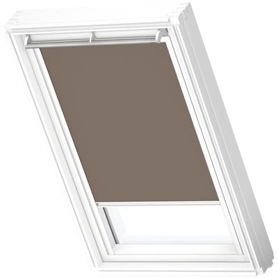 Verdunklungsrollo VELUX "DKL C04 4574SWL", braun (nougat, weiß), C04, stufenlos positionierbar, Aluminium, Polyester, Rollos, Verdunklungsrollo, weiße Führungsschienen & Griffleiste