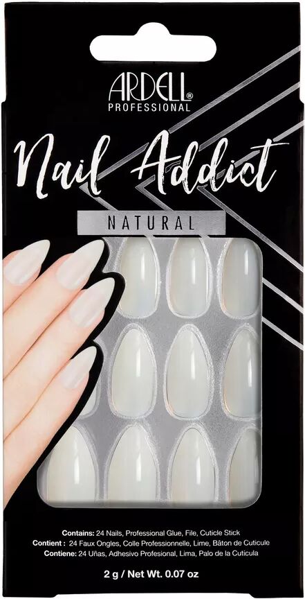 Ardell - Nail Addict Natural Stiletto, Künstliche Fingernägel, DUO Adhesive, 24 Stk, Multicolor