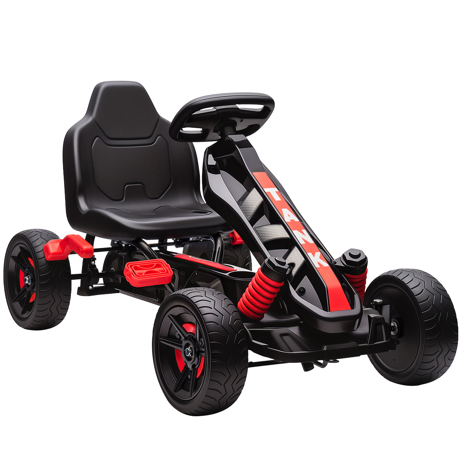 AIYAPLAY Gokart met Pedalen en Rem voor Kinderen, Rood