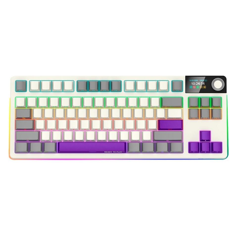 Lorgar Computertastatur Klaviatūra KBP70TKLW TKL Wireless Weiss Beige (Eng. Int., Kabelgebunden, Kabellos) (LRG-KBP70TKLW-RT-US)