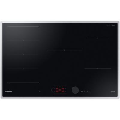 SAMSUNG Flex-Induktions-Kochfeld "NZ85C6058HK/U1", grau (silberfarben), B:80cm H:4,8cm T:52cm, Kochfelder, Mehr Flexibilität und viel Platz deine Pfannen & Töpfe. Mit WiFi