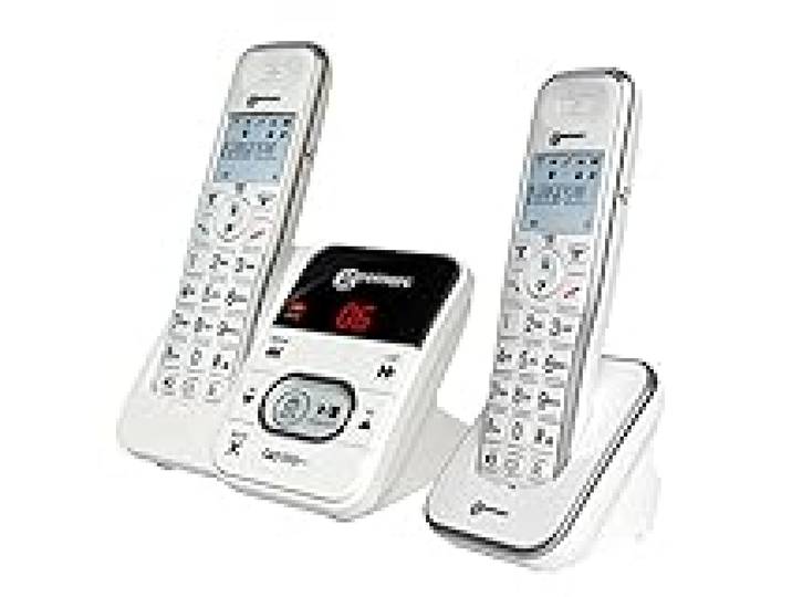 Geemarc Amplidect 295 Duo - Téléphone Amplifié sans Fil et Son Combiné Additionnel avec Répondeur, Sonnerie Puissante et Grosses Touches pour Séniors - Perte Auditive Faible ou Moyenne - Version FR