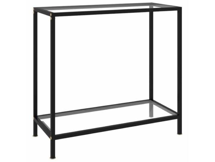 HKLGBVCR Konsolentisch, 80 x 35 x 75 cm, Hartglas Stahlrahmen, Pulverbeschichtung, leicht zu reinigen, Aufbewahrungsschale, modernes Design