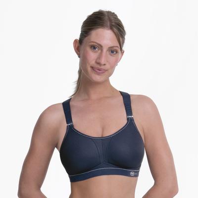 Sport-BH ANITA ACTIVE "DYNAMIX STAR - Sport-BH mit X-Back", Damen, Gr. 75, Cup D, blau, Obermaterial: 45% Polyester, 35% Polyamid, 10% Elasthan, 10% Polyurethan, BHs Sport-BH