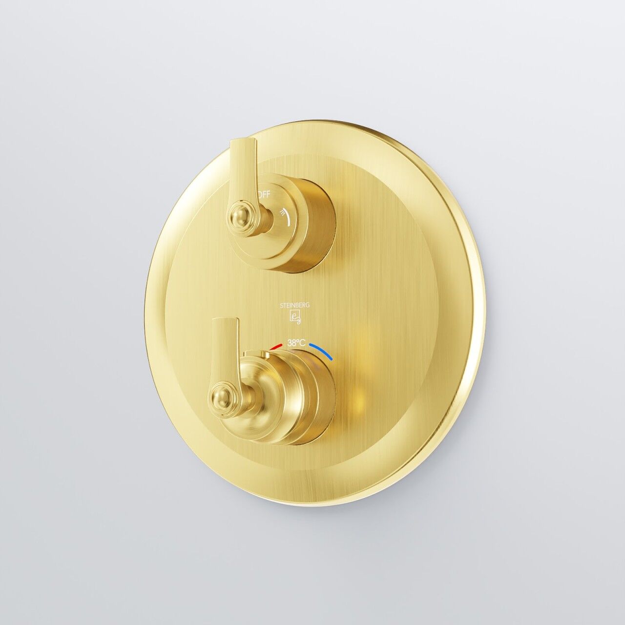Steinberg Serie 350 Fertigmontageset für Unterputzthermostat mit 2-Wege-Umsteller, brushed gold, 350 350 4133 3 BG