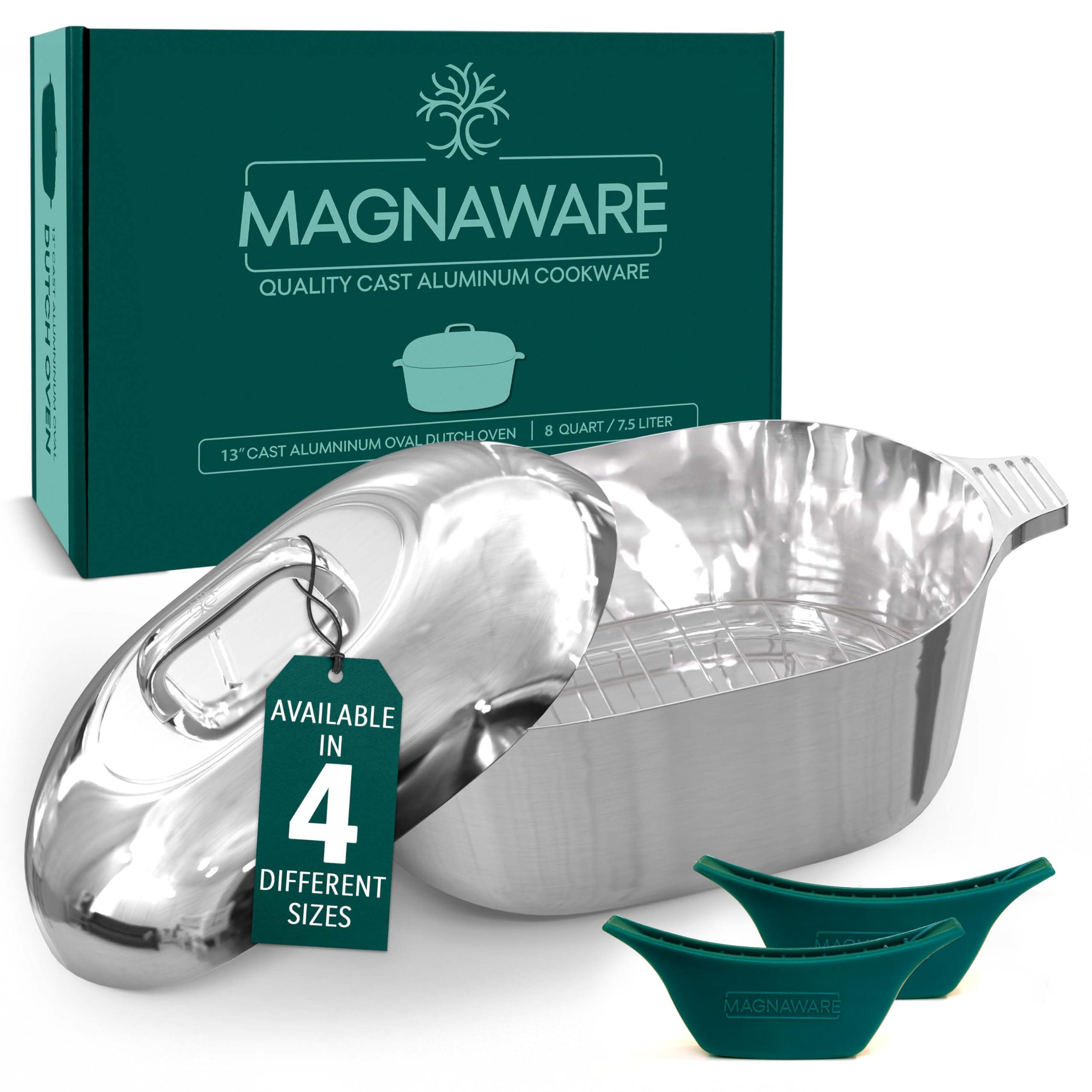 Ovale Aluminium-Bratpfanne mit Deckel, 8 L, leicht, für Slowcooking