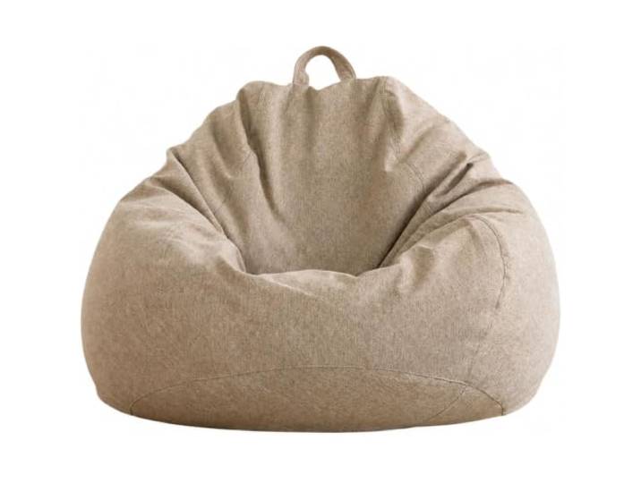AD.CON Sitzsack mit EPS-Perlen Füllung, Puff, Relax-Sessel, Sitzkissen, Bodenkissen, Bean Bag (Beige, 120x120x60cm 350L)