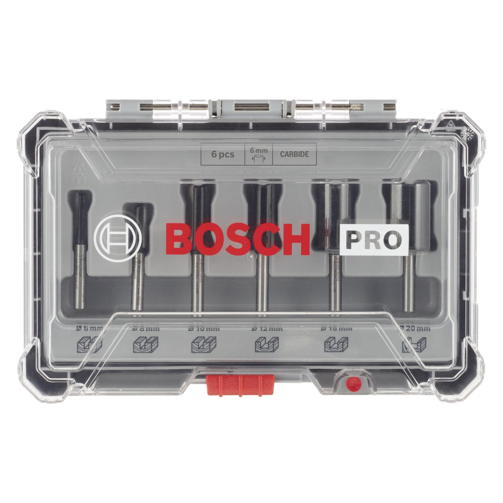Bosch Professional Zubehör 6-teiliges Nutfräser-Set, 6-mm-Schaft für Handfräsen (2607017465)