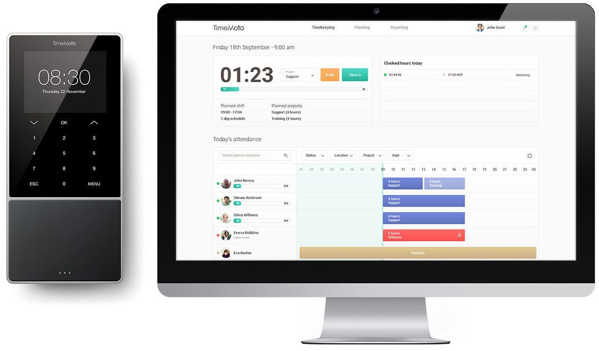 Safescan TimeMoto TM-818SC Tijdregistratiesysteem inclusief software