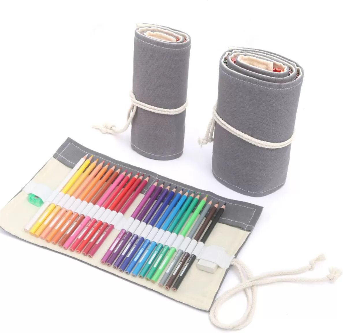 INF 36 Farben Buntstift-Set zum Aufrollen mit Canvas-Hülle – tragbar und organisiert