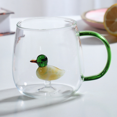 Inspire Daily Merch New Glass Mug Cartoon Animal Cup Champagne Breakfast Tea Tumbler 1 101 400ml