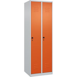 CP-Möbel Spind Classic PLUS, orange, 2 Abteile, mit Drehriegelschloss, 60 x 185 cm