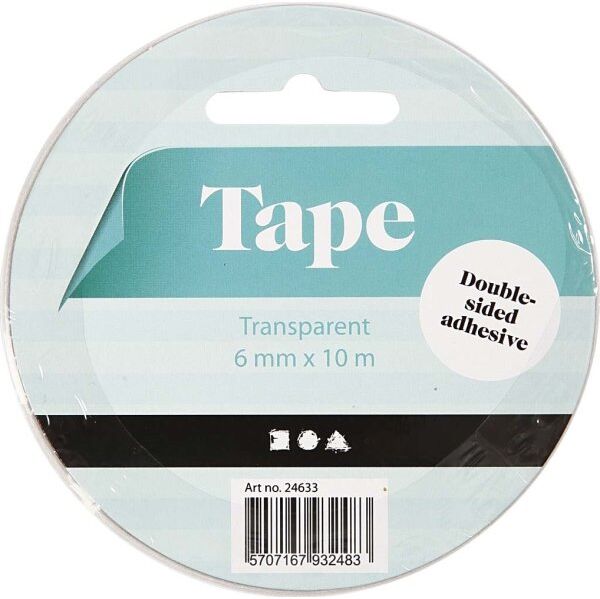 No-Name Dobbeltklæbende Tape   6mm X 10m