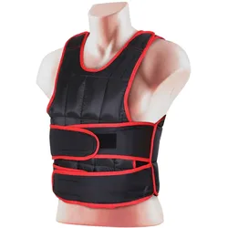 HOMCOM 20 kg Trainingsweste Gewichtsweste mit doppelten Gurten Oxford Metall Schwarz+Rot 40 x 59 cm