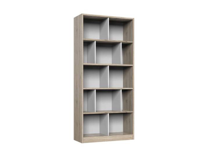 Wimex Joker Standregal mit 12 Fächern - Eiche Sanremo Nachbildung, Dekor weiß Modern, Zeitlos