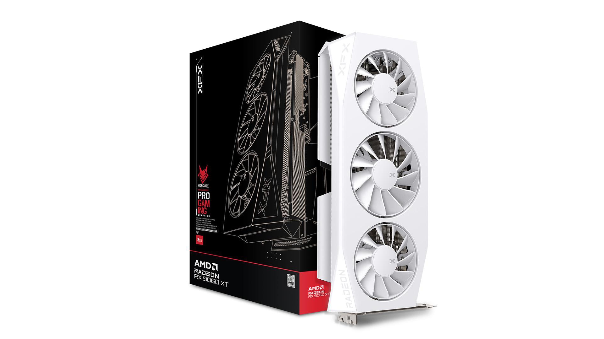 XFX Mercury Radeon RX 9060 XT OC White Gaming Edition Grafikkarte 16 GB