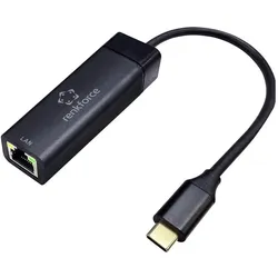 Renkforce USB-C, RJ45 Adapter (1x USB-C USB 3.2 (Gen 1) - 1x RJ45-Buchse) RF-U (USB-C), Netzwerk Adapter, Schwarz