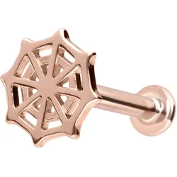 14 Karat Gold Labret mit Innengewinde SPINNENNETZ