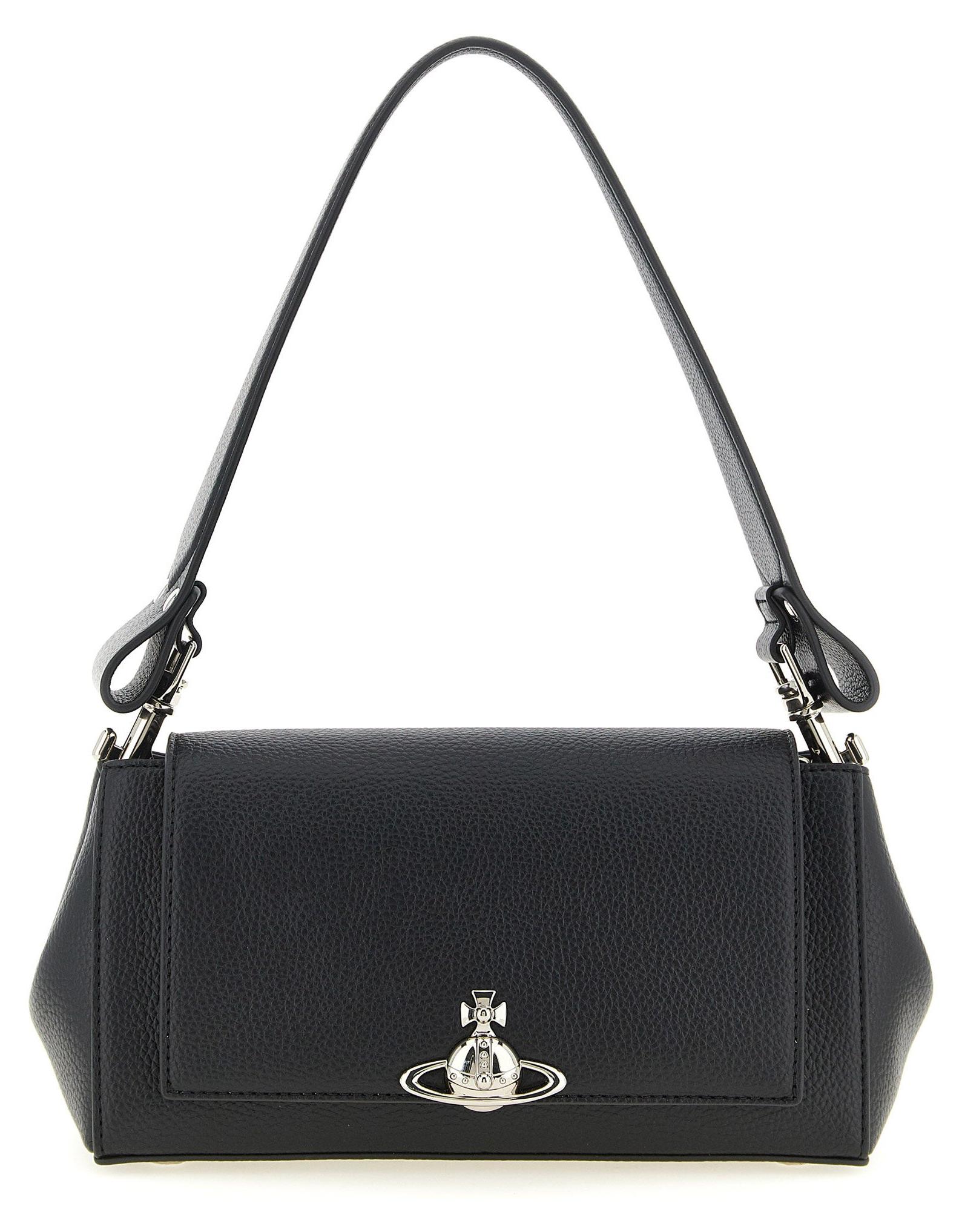 Vivienne Westwood Hazel Grain Klappe schwarz Orb silber