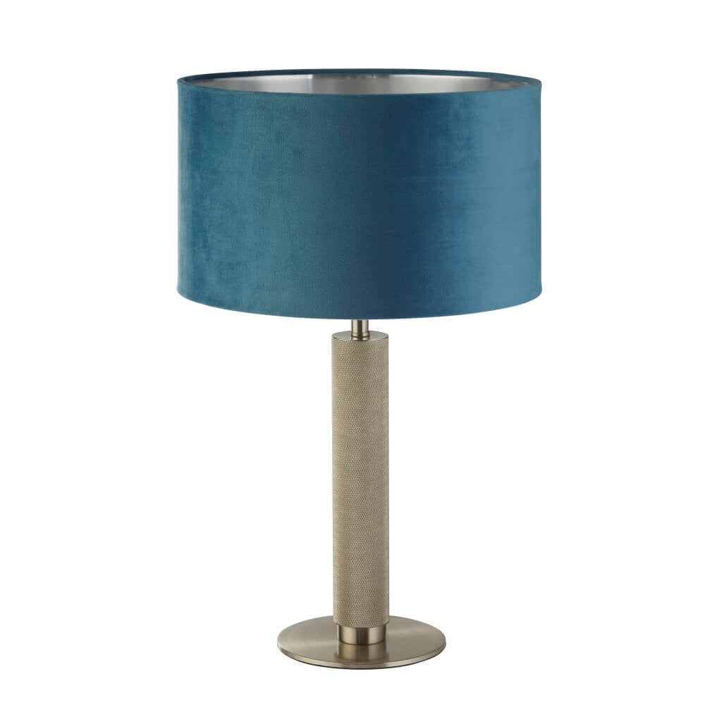 Searchlight Tafellamp London goud met blauwe kap
