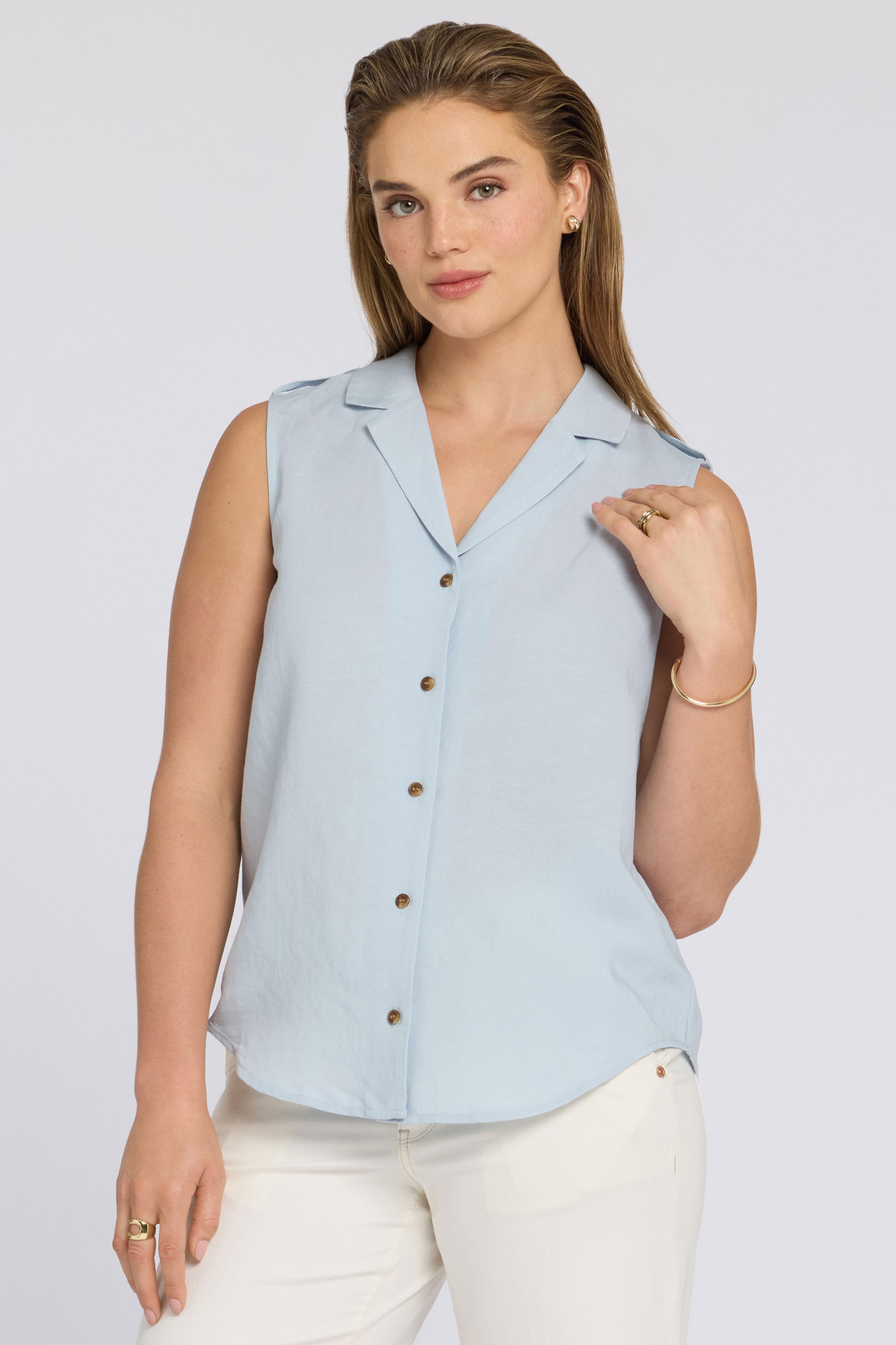 Gabrielle Ärmellose Leinenbluse