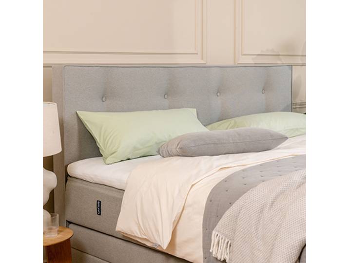 BRUNO Boxspringbett Premium 200x200cm in Hellgrau Matratzen-Härtegrad: Links H3 / Rechts H3 mehrfach ausgezeichnet in Design & Qualität