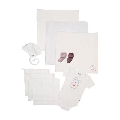 Erstausstattungspaket LILIPUT "Love", Mädchen, Gr. 44, weiß, 100% Baumwolle, KOB Set-Artikel Erstausstattungspaket, mit 10 Teilen