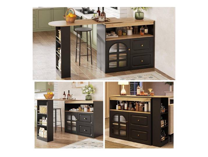 LuxusKollektion Stehtisch Essbare Sideboard mit Regalen (1-St)