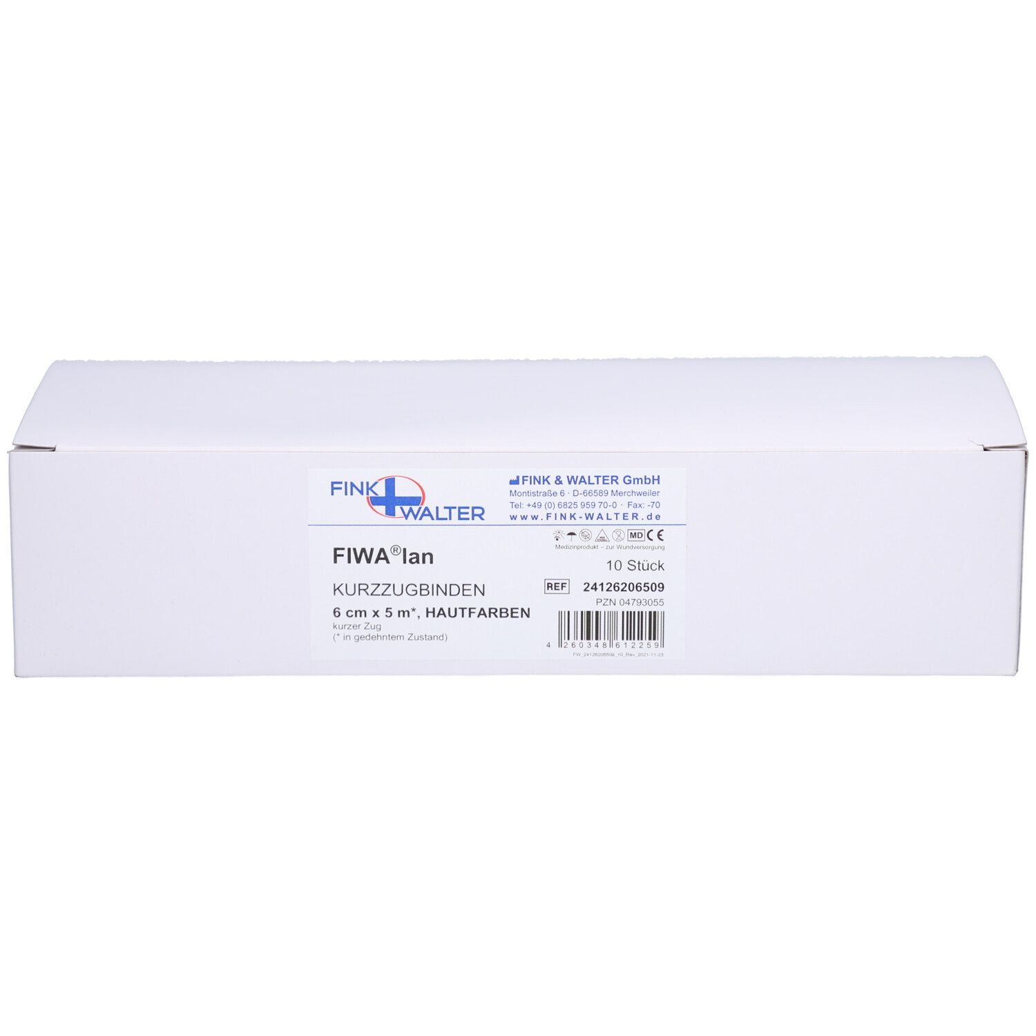 Kompressionsbinde 6cmx5m m.kurzem Zug haut 10 St Binden