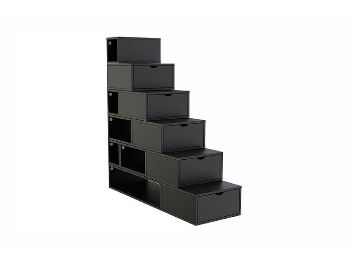 Escalier cube de rangement hauteur 150cm 150x150x50 cm Noir