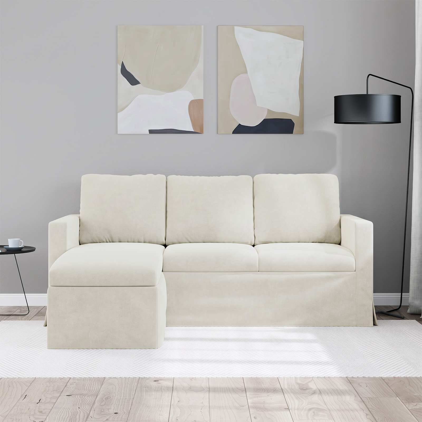 vidaXL Canapé Crème 178 x 134 x 80 cm Velours
