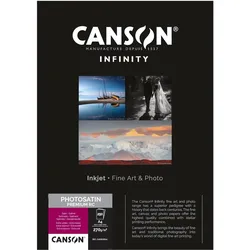 Canson INFINITY Fotopapier Photosatin Premium RC, A4 (270 g/m2, A4, 250 Stk.), Fotopapier, Weiss