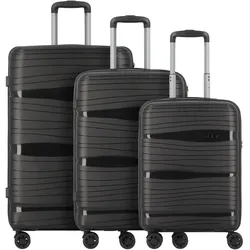 D&N Travel Line 4300 4 Rollen Kofferset 3-teilig, Koffer, Schwarz
