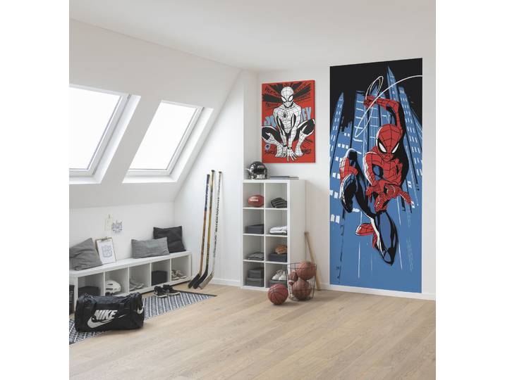 Fototapete KOMAR Digitaldruck Vlies - Spider-Man Rooftop-Rockin‘ - Größe 100 x 250 cm , bunt, Rollen: 1, Vlies, Tapeten, Fototapete, Kinderzimmer