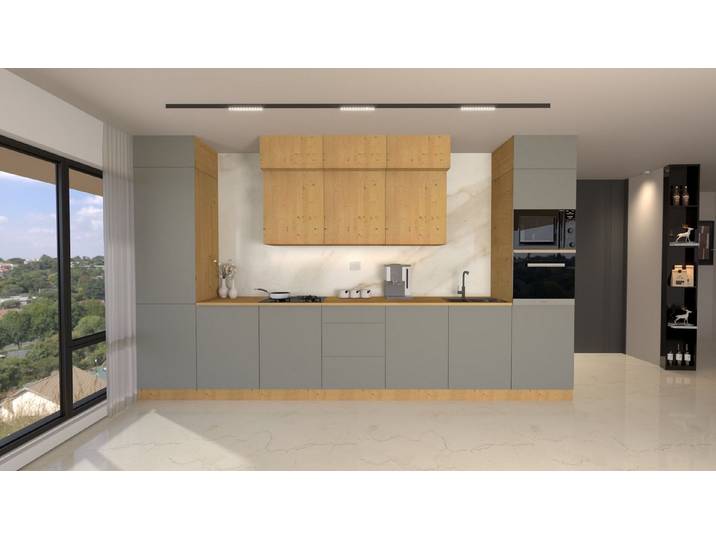ROYAL24_MARKT Küchenzeile Nexa Küchenzeile KÜ-LN-004 – 420 cm – Modernes Küchensystem, (Komplett Set), Feinste Qualität - Modern - Zeitlos