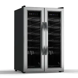 Klarstein Vinamour Weinkühlschrank | 2 Kühlzonen | 7 Regale | Touch-Bedienung | UV-Schutz Schwarz