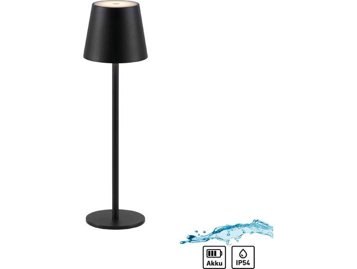 Lampe de table d'extérieur portable noir touch IP54 LED 3W Euria Leuchten Direkt