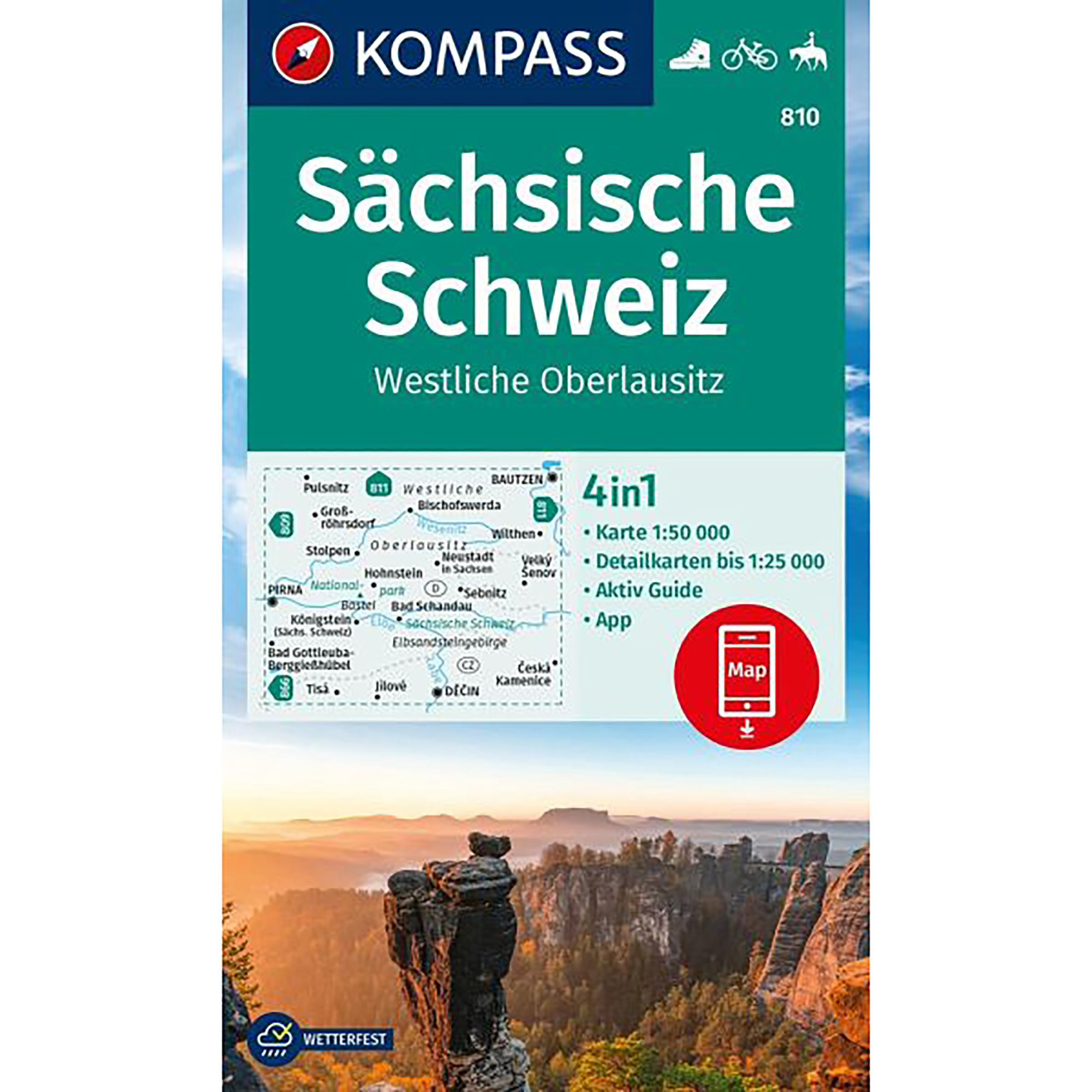 Kompass Verlag WK 810 Sächsische Schweiz - Westliche Oberlausitz Topografische Karten akt. Nachaufl. 2023