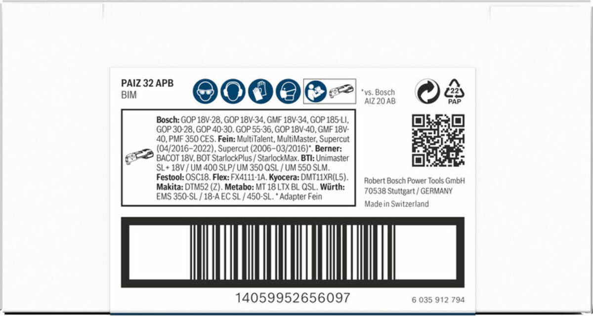 Bosch Blatt PRO PAIZ 32 APB Multifunktionswerkzeug (2608669130)