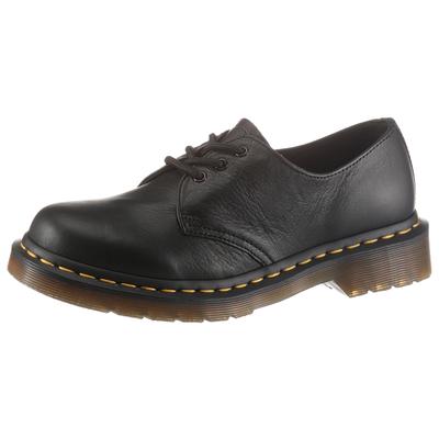 Schnürschuh DR. MARTENS "1461 Virgina", Damen, Gr. 40, Leder Textil, schwarz, Schuhe Schnürschuh, mit typischer Rahmennaht, Freizeitschuh, Halbschuh, Schnürschuh