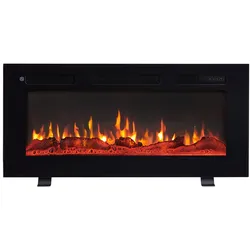 Elektrokamin Einbaukamin BALDERIA Leif 36 – Heizung bis 1800 W, schwarz
