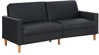 "Fremont & Park Fitz 79"" Faux Leather Elegant Lounger - Drop-down Back Mechanism"