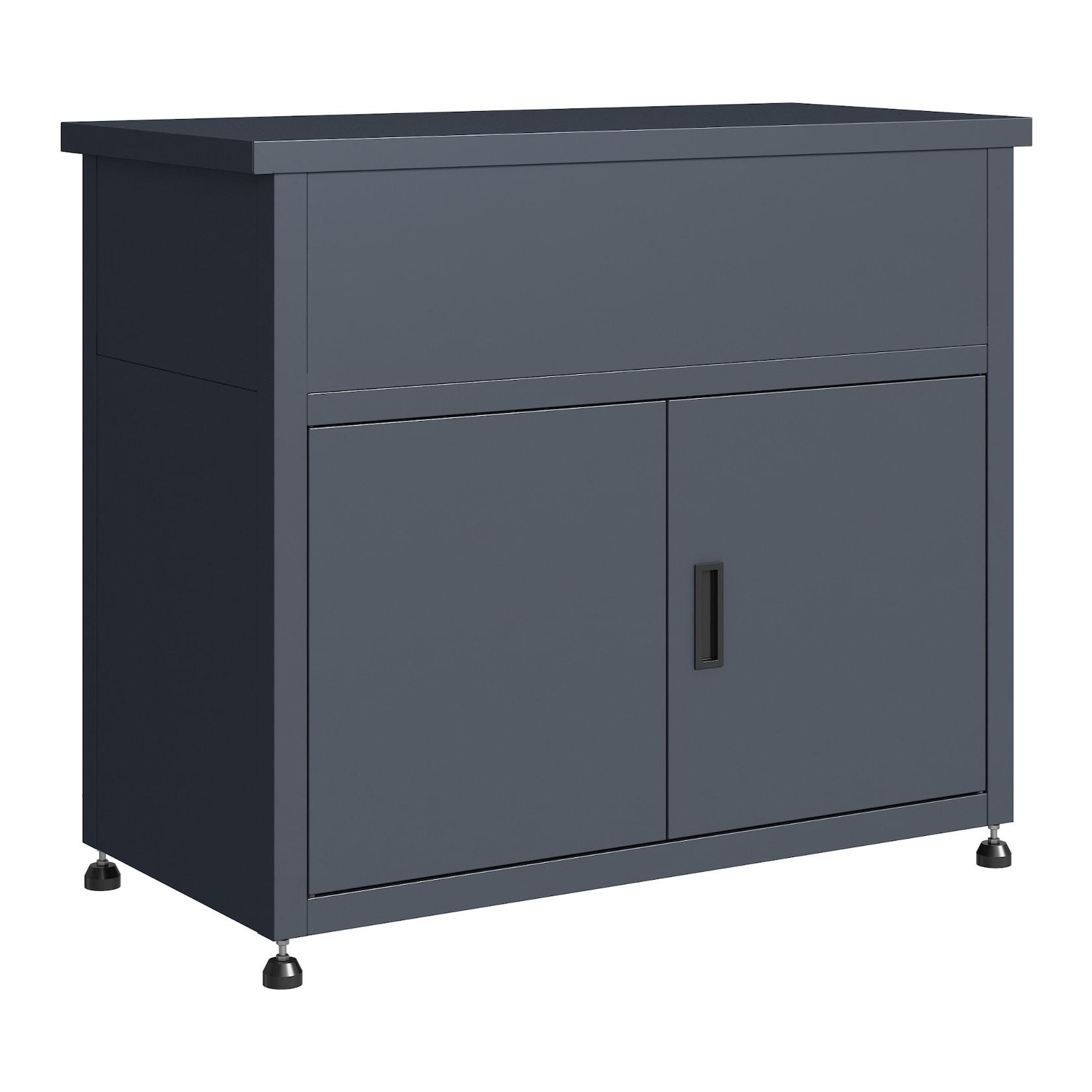 Gartenschrank BREMEN 100x50x85cm mit Hochbeet, Stahl anthrazit