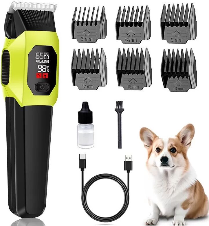 INF Professionelle Tierhaarschneidemaschine mit Keramikklingen, USB-aufladbar, einstellbare Geschwindigkeit
