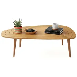 Dmora Wohnzimmertisch Dgalluzz, Niedriger Wohnzimmertisch, Kaffeeregal, Couchtisch für Sofa, 115x50h38 cm, Eiche