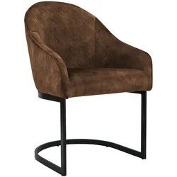 CLP Esszimmerstuhl Jarik Vintage Samt   Farbe: coffee