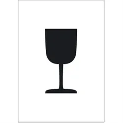 Aufkleber Symbol Zerbrechlich!, Folie, 74x105 mm, 1000 Stück/Rolle