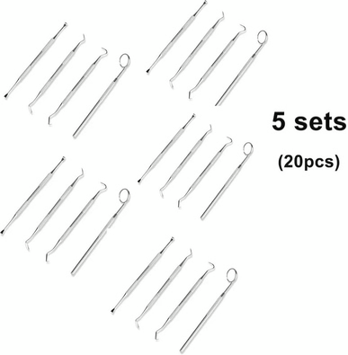 Combo Retail Shop Stainless Steel Dental Hygiene Kit Plaque & Tartar Remover Tools For Oral Care set 3