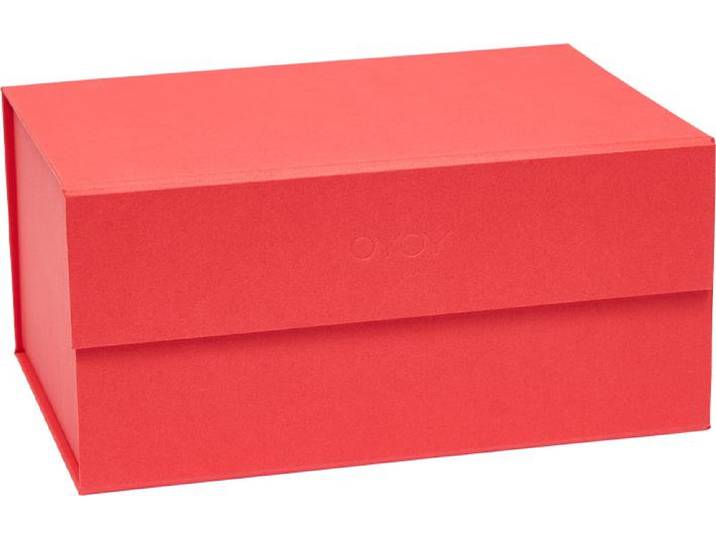 OYOY LIVING Boîtes de rangement L24 x W17 x H12 Rouge
